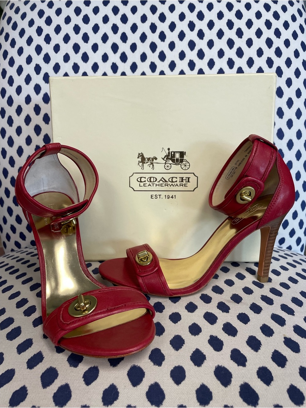 Coach red high heels size 6 NEW